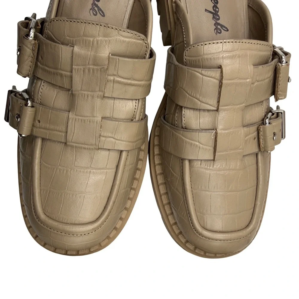 NEW FREE PEOPLE Buckle Lyra Lug Loafers, Cream, Size 40/US 9 - Picture 7 of 10